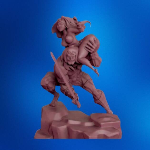 Conan and Damsel in Distress – STL File for 3D Printing
