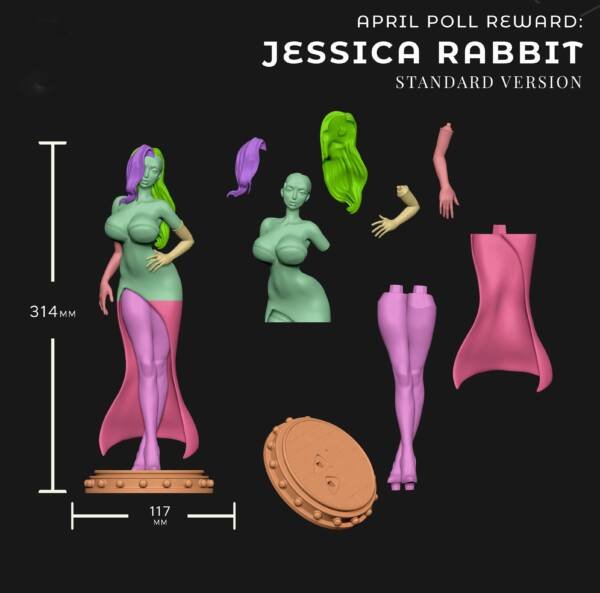 Jessica Rabbit – STL File for 3D Printing - Image 4