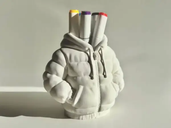 Puffer Jacket Pencil Holder – STL File for 3D Printing - Image 2