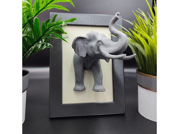 Elephant Desktop Frame STL – Cute 3D Printable Photo - Image 4