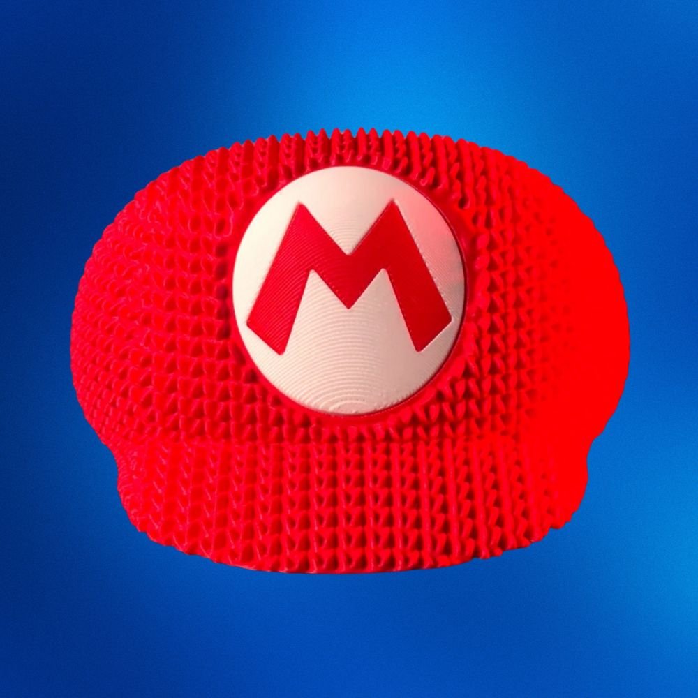 Cute Knitted Super Mario Cap STL – 3D Printable Mario Hat Model