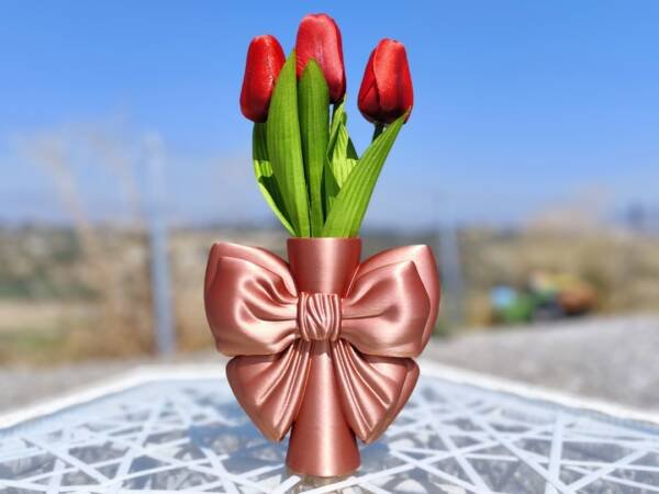 Luxury Bow Ribbon Vase – Elegant 3D Printable Centerpiece with Ribbon Design - Image 2