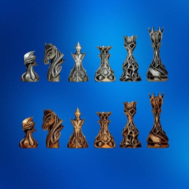Stylized Chess Set – 3D Printable Chess Pieces STL Collection