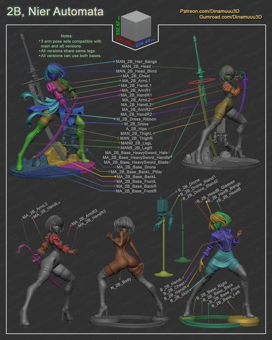 2B and Weapon Various Version 3D Model – Nier Automata STL Files | STLBoost - Image 2