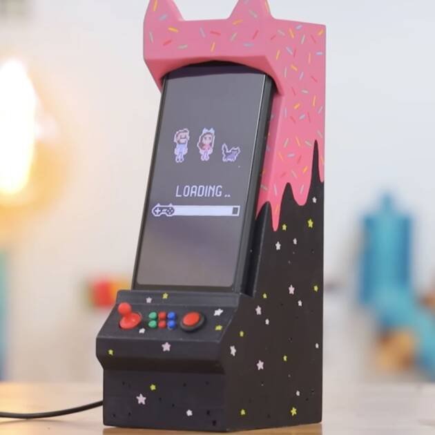 Arcade Wireless Charger Phone Holder Stand STL